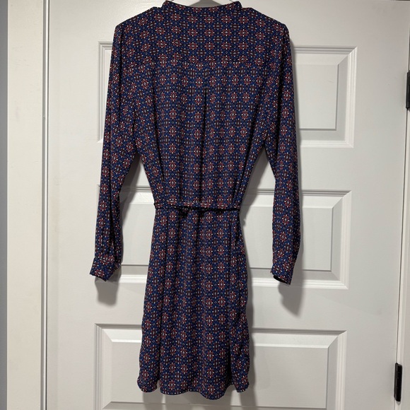 Banana Republic Blue & Red Long Sleeve Dress Functional Buttons Nursing Friendly - Picture 7 of 16